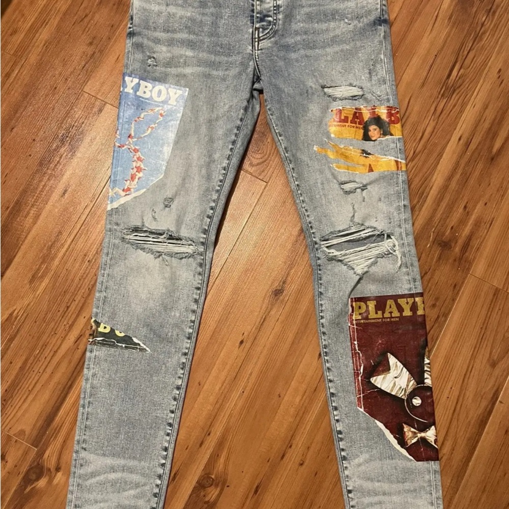AMIRI playboy magazine size 34 skinny jeans retail for $600